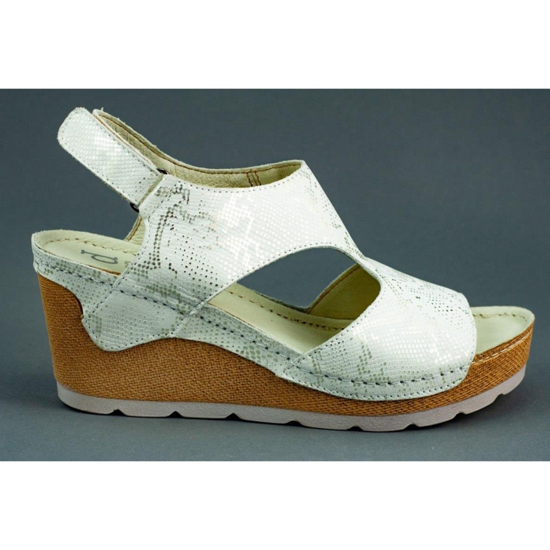 Dolce Pietro Sandales compensées 0888Z blanc et argent multicolore