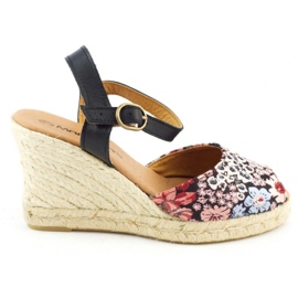 Mariettas Sandales compensées 7210 fleur multicolore Mariettas Sandales compensées 7210 fleur multicolore