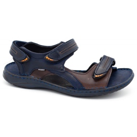 Polbut Sandales SA04 bleu marine avec marron multicolore