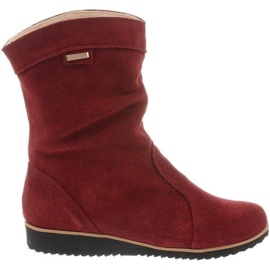 Olivier Bottes en cuir réchauffées par Emi Bordeaux rouge