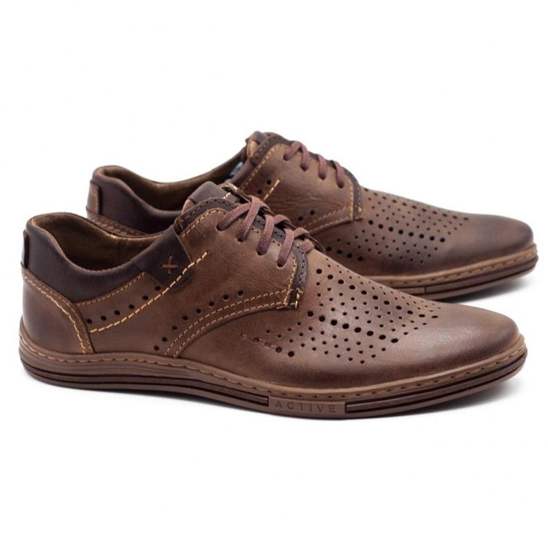 Polbut Chaussures homme en cuir 402 marron été brun