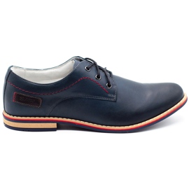 ABIS Chaussures en cuir pour hommes 4149 Grl bleu marine