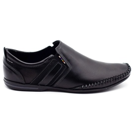 KOMODO Chaussures pour hommes en cuir 711 noir