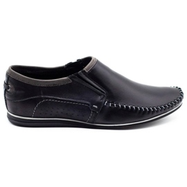 KOMODO Chaussures pour hommes en cuir 847 noir le noir KOMODO Chaussures pour hommes en cuir 847 noir le noir