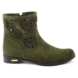 Olivier Boots ajourées confortables Alice vertes