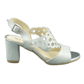 Dolce Pietro Sandales en daim pour femmes sur le poteau 2083 en blanc et argent multicolore