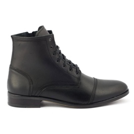KENT Bottines Chelsea en cuir pour hommes 287D Św noir