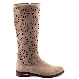 Olivier Boots ajourées femme No beige foncé