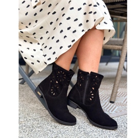 Olivier Boots ajourées noires confortables Alice