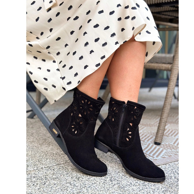 Olivier Boots ajourées noires confortables Alice le noir