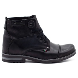 KOMODO Bottes d'hiver pour hommes noires 812K