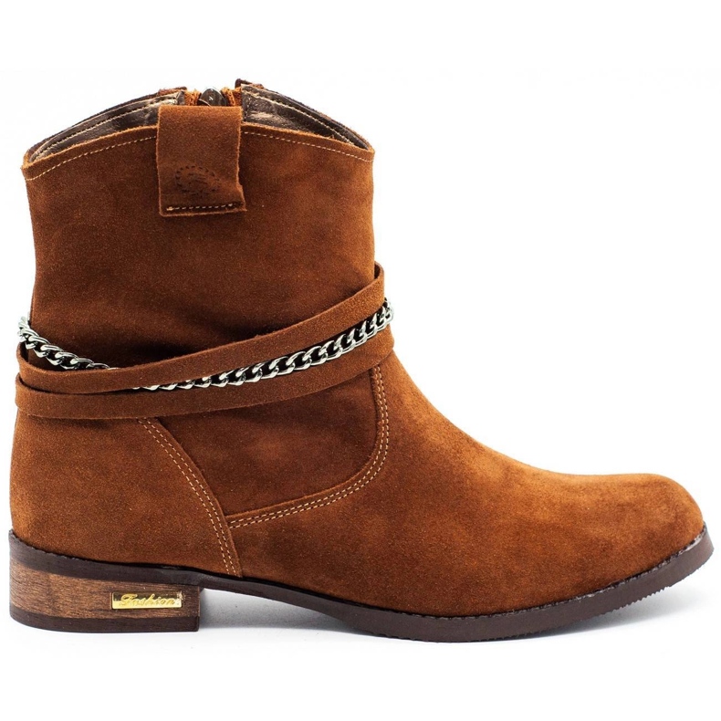 Olivier Boots femme isolées avec une chaîne Luna rouge orange Olivier Boots femme isolées avec une chaîne Luna rouge orange