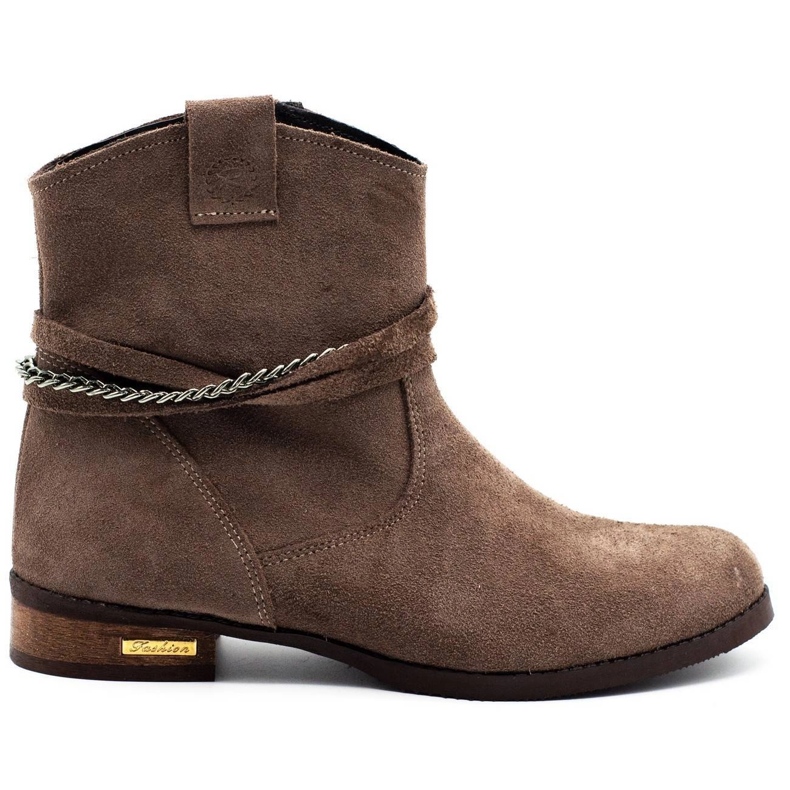 Olivier Bottines isolées femme avec une chaîne Luna beige Olivier Bottines isolées femme avec une chaîne Luna beige