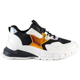 SHELOVET Baskets à la mode blanc noir multicolore