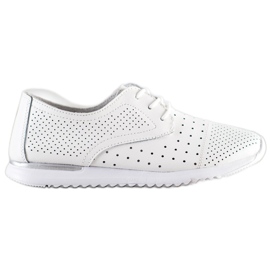 Kylie Chaussures en cuir ajouré blanc