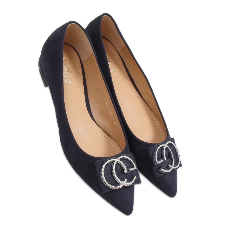 Ballerines amande bouts bleu marine FM3107A D.BLUE