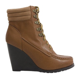 Bottes hautes compensées brun