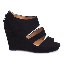 Sandales Compensées Espadrilles J-13 Noir le noir