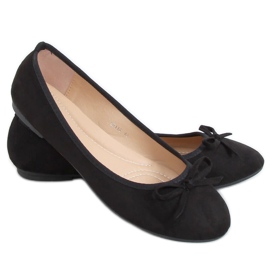 Ballerines en daim noir 9F116 Noir
