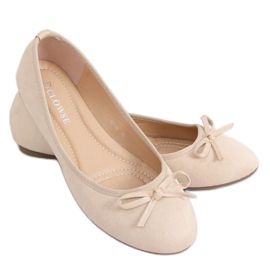 Ballerines en daim beige 9F116 Beige