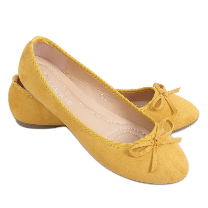 Ballerines en daim miel 9F116 Jaune