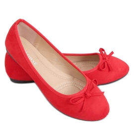 Ballerines en daim rouge 9F116 Rouge