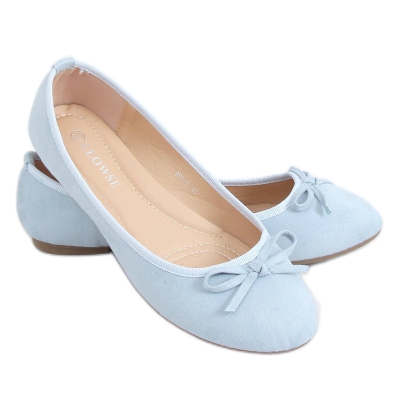 Ballerines en daim bleu 9F116 L.BLUE
