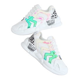 Chaussures de sport blanches B0-233 Jaune multicolore