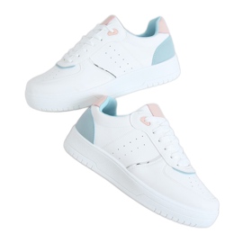 Chaussures de sport femme blanches BL218P Bleu