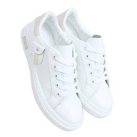 Baskets femme blanches et beiges LA132P Beige