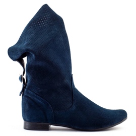 Olivier Bottines ajourées Elena bleu marine
