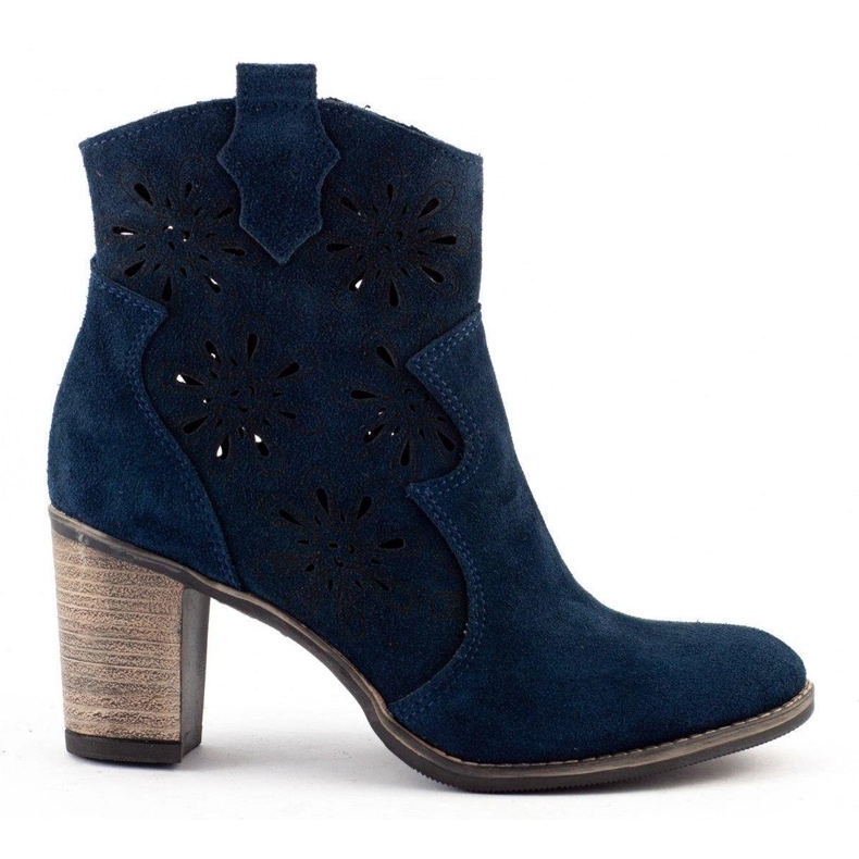 Olivier Bottines Lena bleu marine à talons ajourés