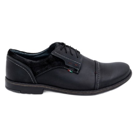 Olivier Chaussures en cuir pour hommes 253 noir le noir