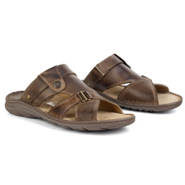 ŁUKPOL 866 chaussons homme marron brun