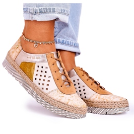 Chaussures en cuir pour femmes Maciejka Jaune 03339-44 multicolore