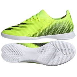 Chaussures de football Adidas X Ghosted.3 In M FW6937 blanc, jaune néon vert