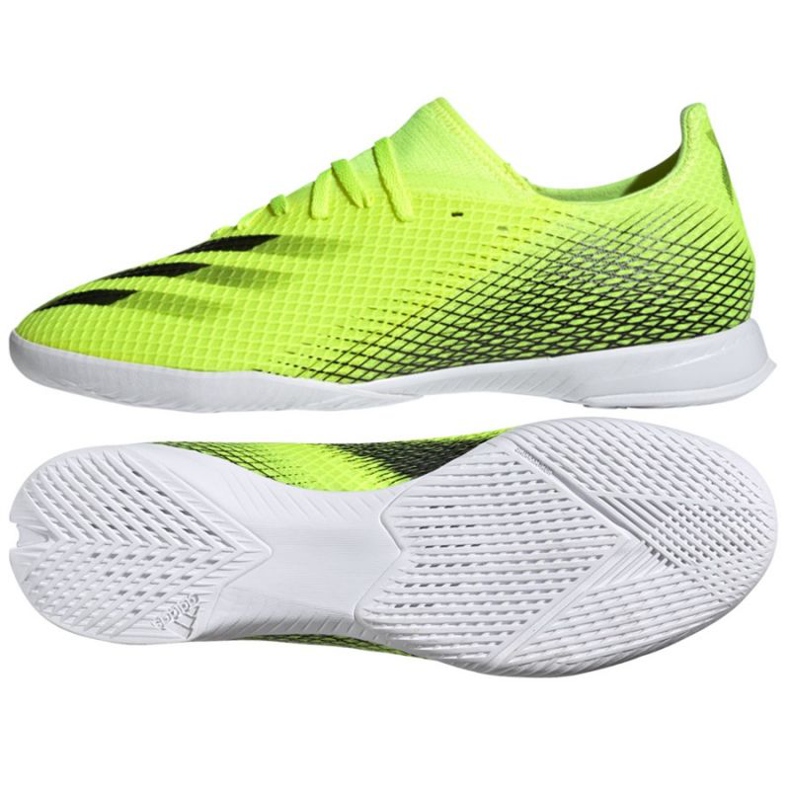 Chaussures de football Adidas X Ghosted.3 In M FW6937 blanc, jaune néon vert