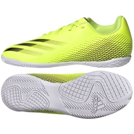 Chaussures de foot Adidas X Ghosted.4 In Jr FW6923 vert, jaune néon vert