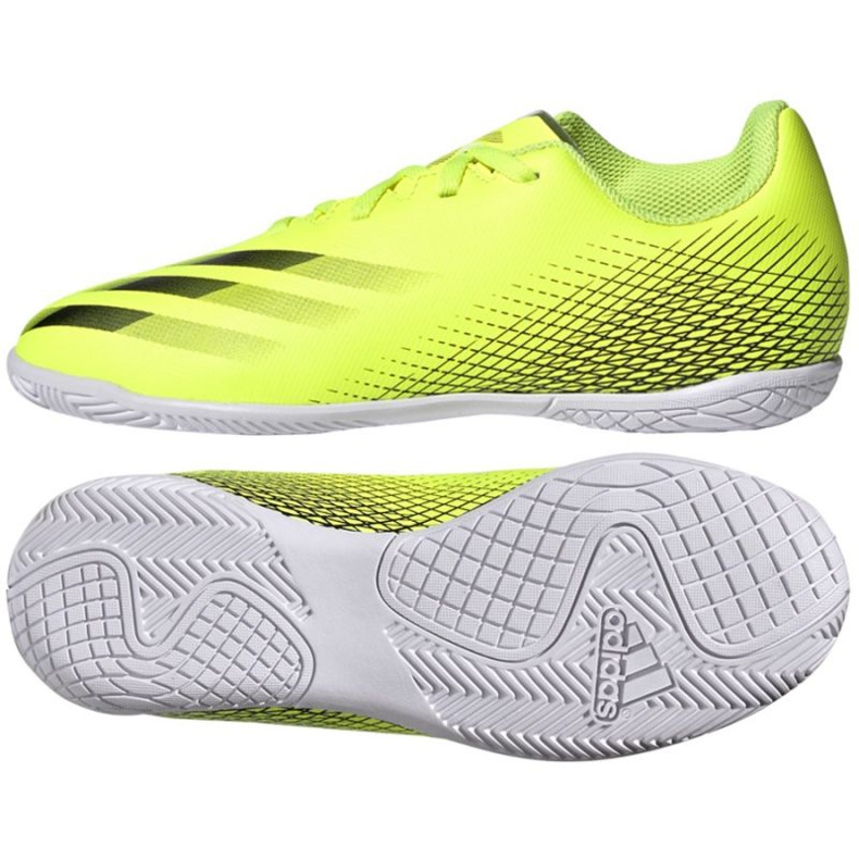 Chaussures de foot Adidas X Ghosted.4 In Jr FW6923 vert, jaune néon vert
