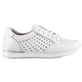 Kylie Chaussures en cuir ajouré blanche