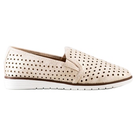 Kylie Slipons ajourés brillants doré