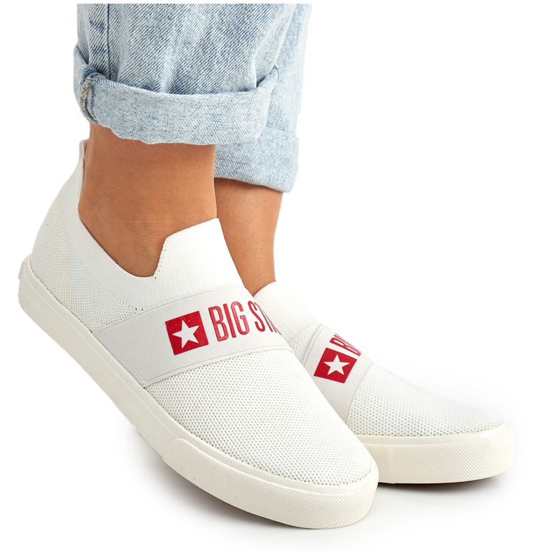 Baskets Femme Slip-on Big Star FF274219 Blanc blanche Baskets Femme Slip-on Big Star FF274219 Blanc blanche