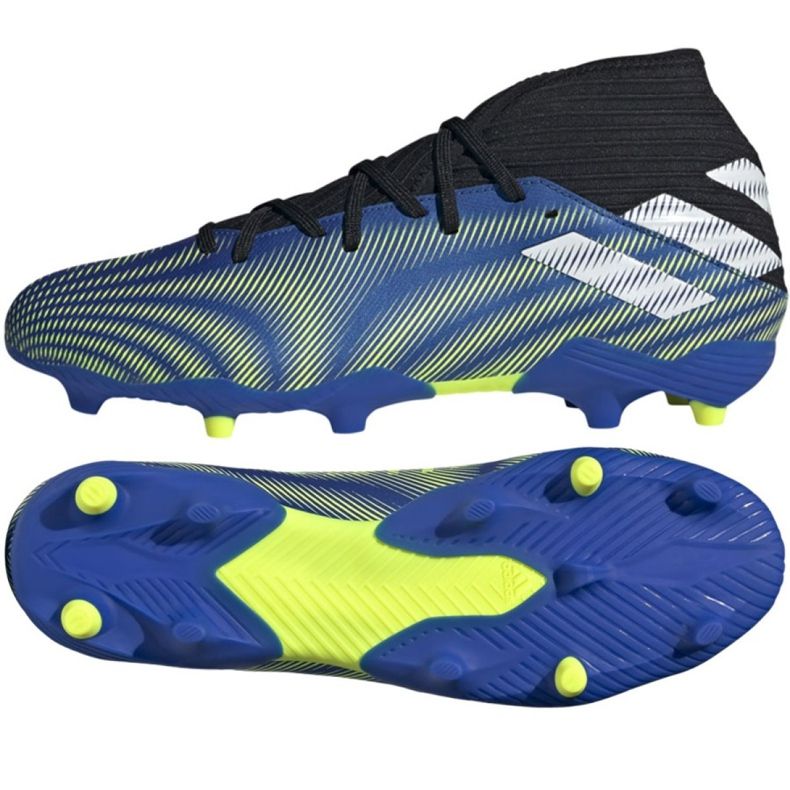 Chaussures de football Adidas Nemeziz.3 Fg M FW7349 blanc, noir, bleu, jaune bleu
