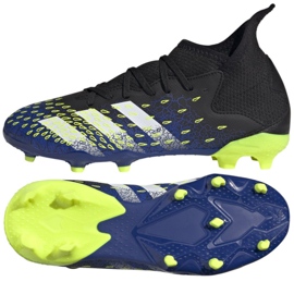 Chaussures de foot Adidas Predator Freak.3 Fg Jr FY0613 blanc, noir, royal le noir Chaussures de foot Adidas Predator Freak.3 Fg Jr FY0613 blanc, noir, royal le noir