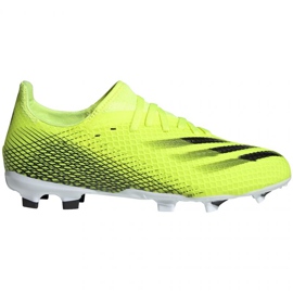 Chaussures de foot Adidas X Ghosted.3 Fg Jr FW6934 néon blanc, jaune-vert vert