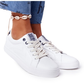 Baskets Cuir Femme Big Star BB274211 Blanc et Bleu Marine