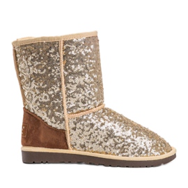 Bottes isolées dorées, type emu 889 beige