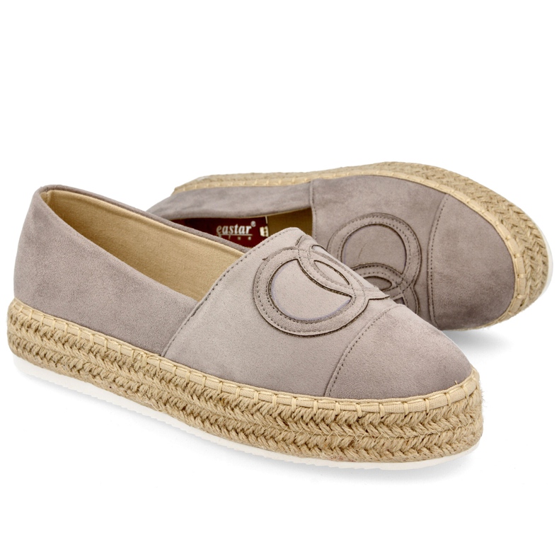 PS1 Espadrilles Femme Sur Une Plateforme De Paille Gris Febi PS1 Espadrilles Femme Sur Une Plateforme De Paille Gris Febi
