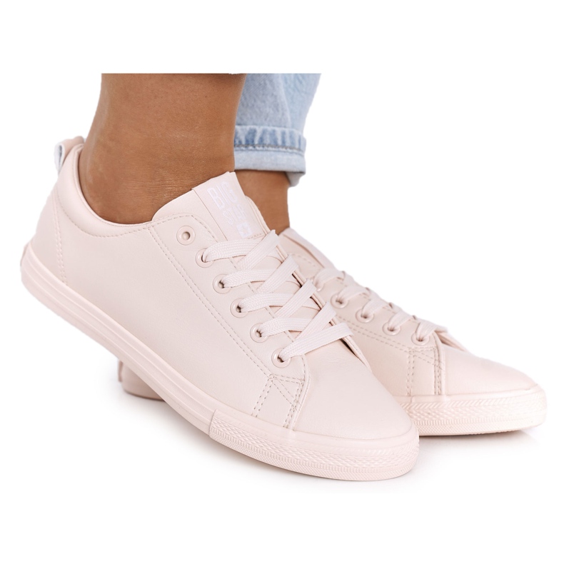 Baskets en cuir pour femmes Big Star HH274141 Rose clair