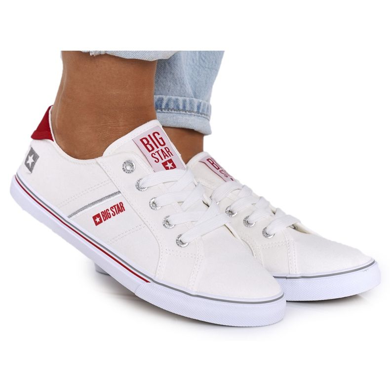 Baskets femme Big Star DD274892 Blanc-Rouge blanche